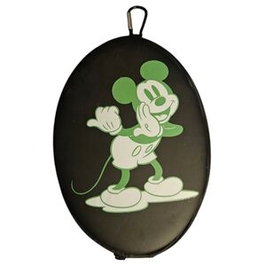 Disney Mickey Mouse Zip Storage Case Black Clip On 8"×5"